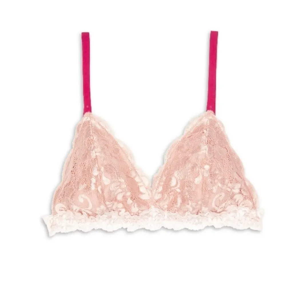 Women's Juniors' Color Pop Triangle Lace Bralette Bra 2 Pack, Size XL